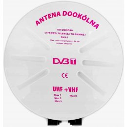 ANTENA PŁASKA DOOKÓLNA ZEWNĘTRZNA DVB-T BIAŁA