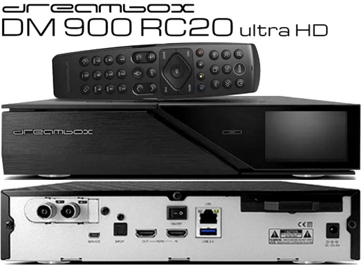 DREAMBOX DM900 RC20 HD 4K DUAL (2 X DVB-T2/C) + DYSK 2TB