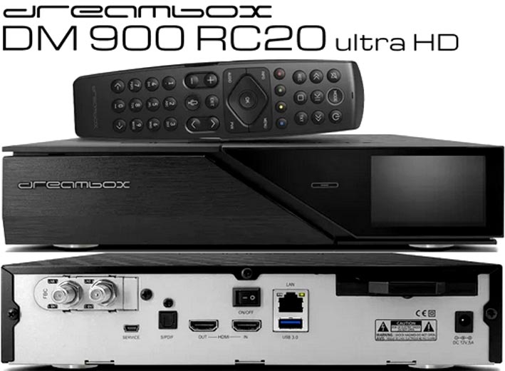 DREAMBOX DM900 RC20 HD 4K FBC (2 X DVB-S2X MS) + DYSK 500GB