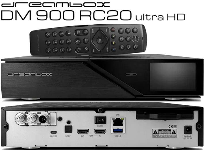 DREAMBOX DM900 RC20 HD 4K TRIPLE MS (2 X DVB-S2X + DVB-T2/C) + DYSK 1TB