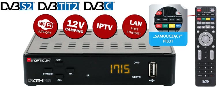 OPTICUM RED SLOTH COMBO PLUS MINI DVB-S2/T2/C 